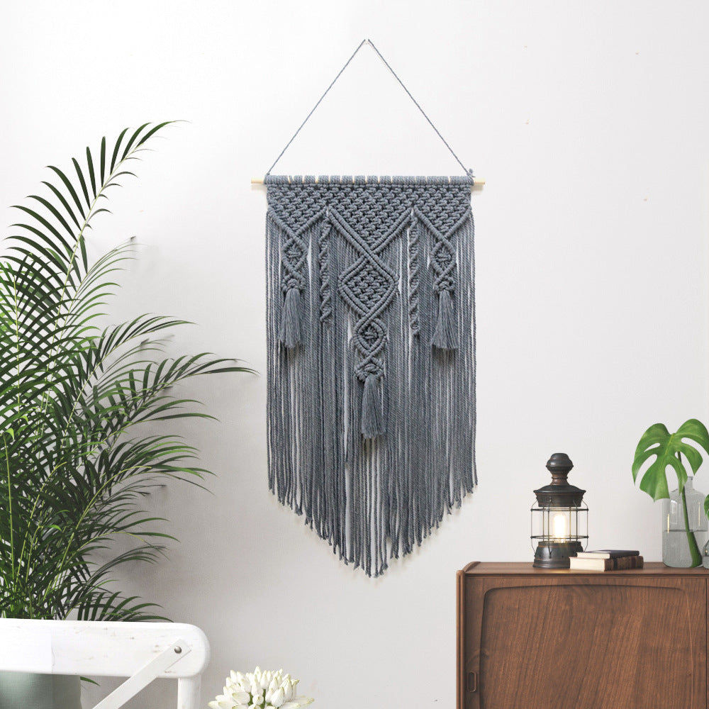 Boho Nordic Wall Hanging Tapestry – Cotton Rope Woven Home Decor for Modern Interior Design