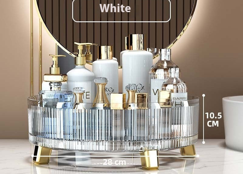 360° Rotating Cosmetic Storage Box – Makeup Organizer for Home & Travel