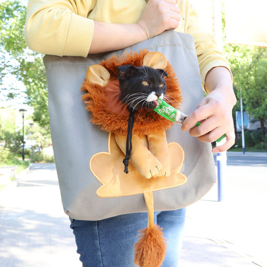 Cute Lion Pet Carrier – Travel Bag for Small Cats & Dogs
