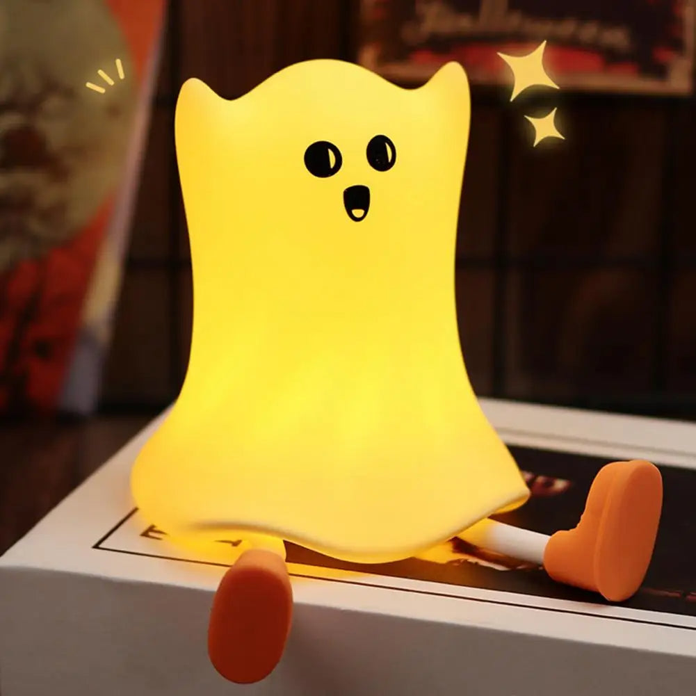 Halloween LED Ghost Lamp – Soft Silicone Night Light for Kids Room & Party Decor
