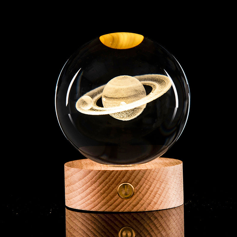 Galaxy Crystal Ball Night Light – 3D Laser Engraved Lamp for Cozy Room Vibes