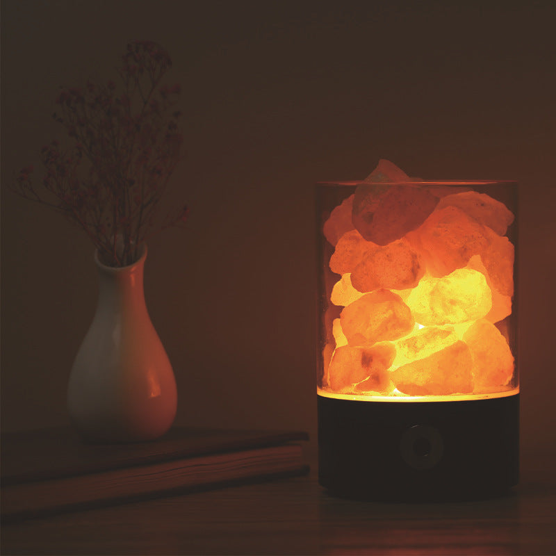 Crystal Himalayan Salt Night Light – USB LED Relaxing Mood Lamp for Bedroom & Cozy Home Ambience