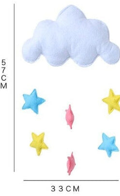 Scandinavian Cloud & Star Baby Mobile - Nordic Felt Cloud Pendant Wall Decor