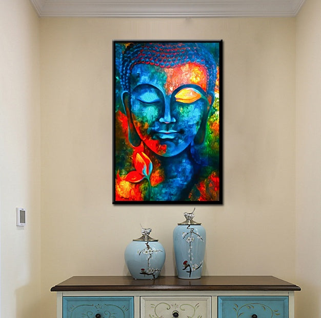 Modern Buddha Canvas Art – Inspirational Buddhism Posters for Living Room