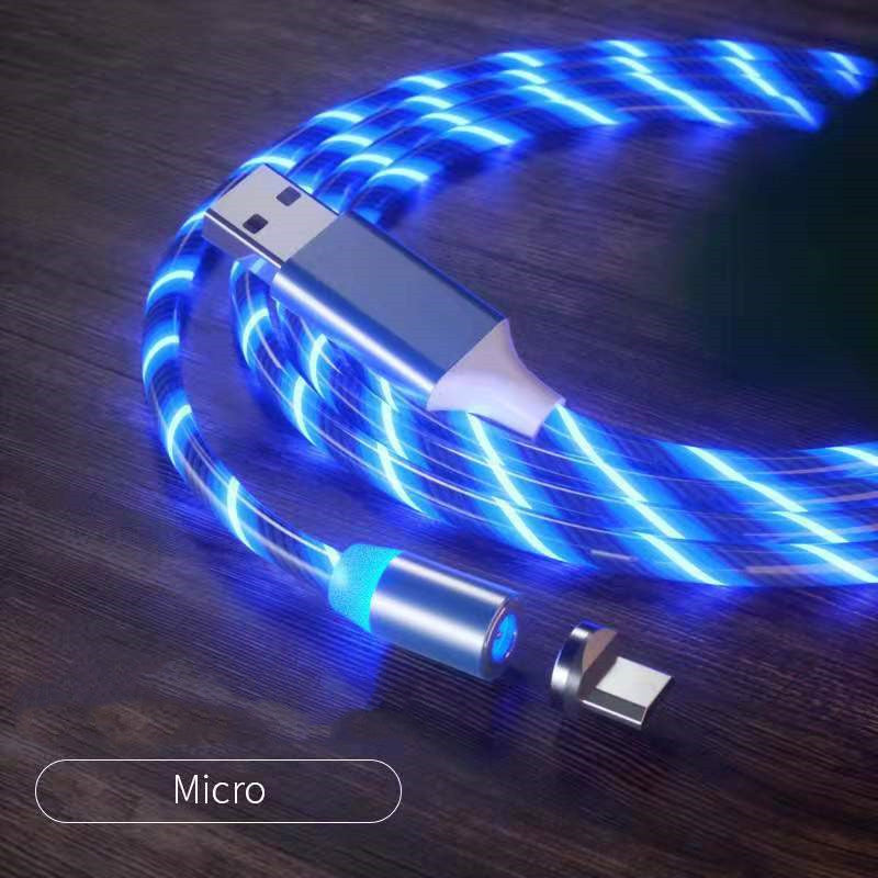 Magnetic Fast Charging Cable – LED Streamer USB Type-C & Micro USB Charger for All Devices