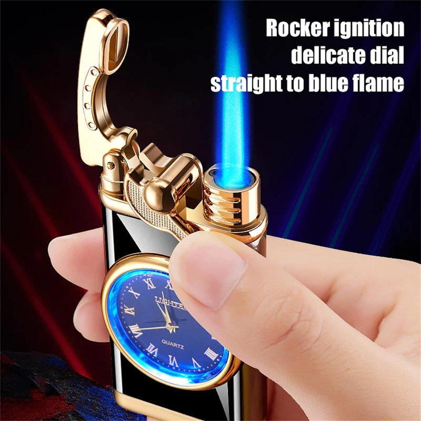 Electric Watch Lighter Men – Windproof Blue Flame Creative Wrist Watch Lighter Gift