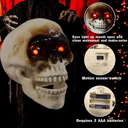 Realistic Floating Skeleton Heads – Halloween Props with Scary Sounds