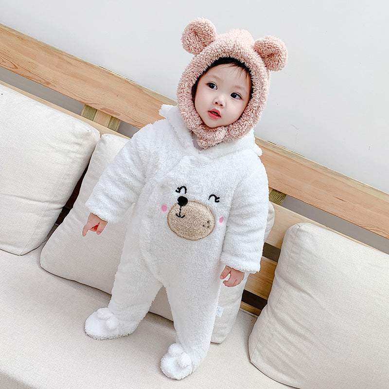 Winter Baby Jumpsuit Thickened Cotton Romper – Warm Cozy Outfit for Newborns & Kids
