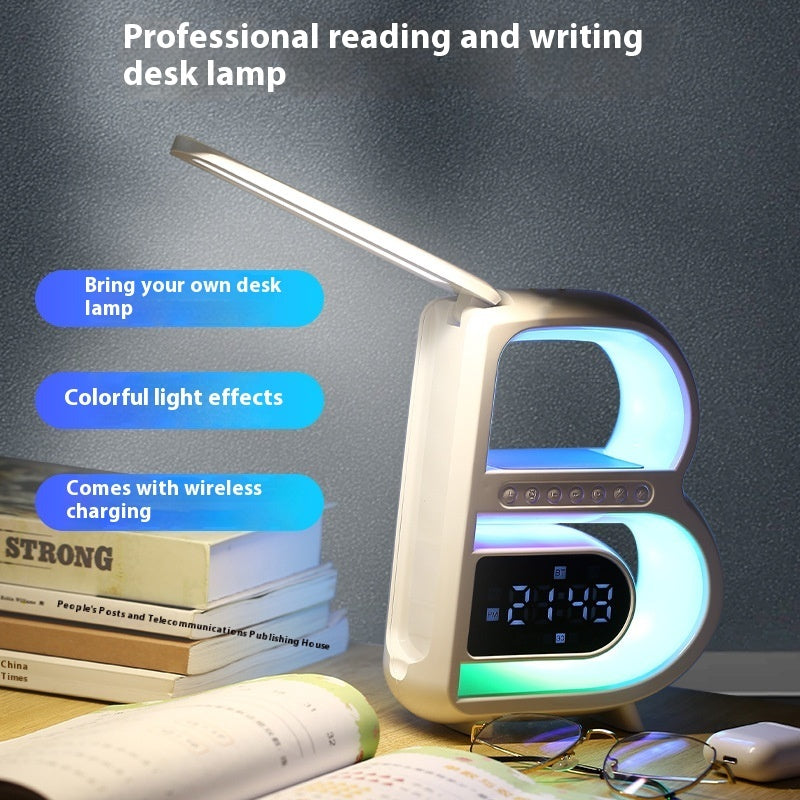 Portable B-Shaped Bluetooth Speaker – Music, Wireless Charger & TF Card Compatible