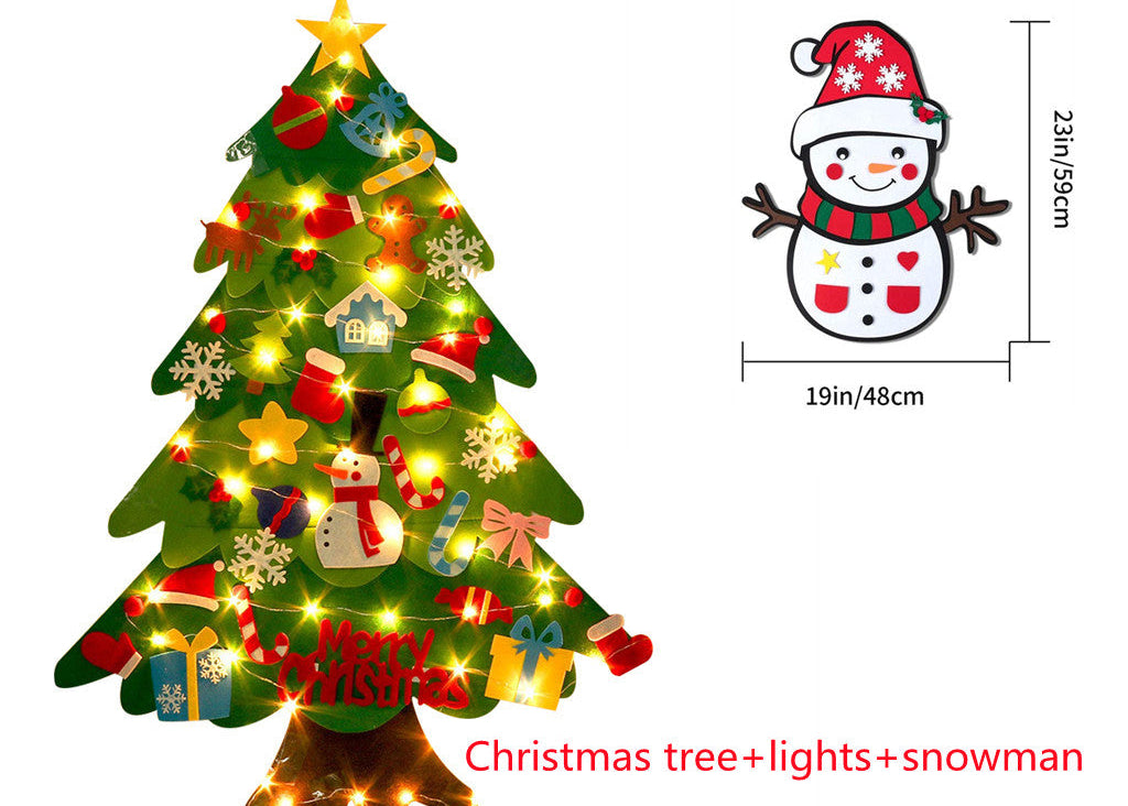 Children’s Felt Christmas Tree with LED Lights – DIY Wall Hanging Holiday Decoration