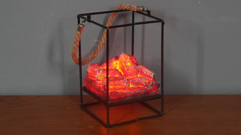 LED Flame Effect Fireplace Light – Portable Home Decor Lamp for Christmas, Halloween & Winter Atmosphere