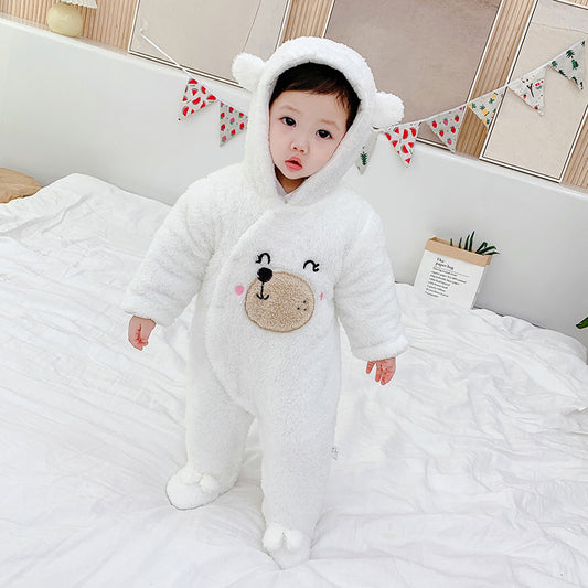 Winter Baby Jumpsuit Thickened Cotton Romper – Warm Cozy Outfit for Newborns & Kids