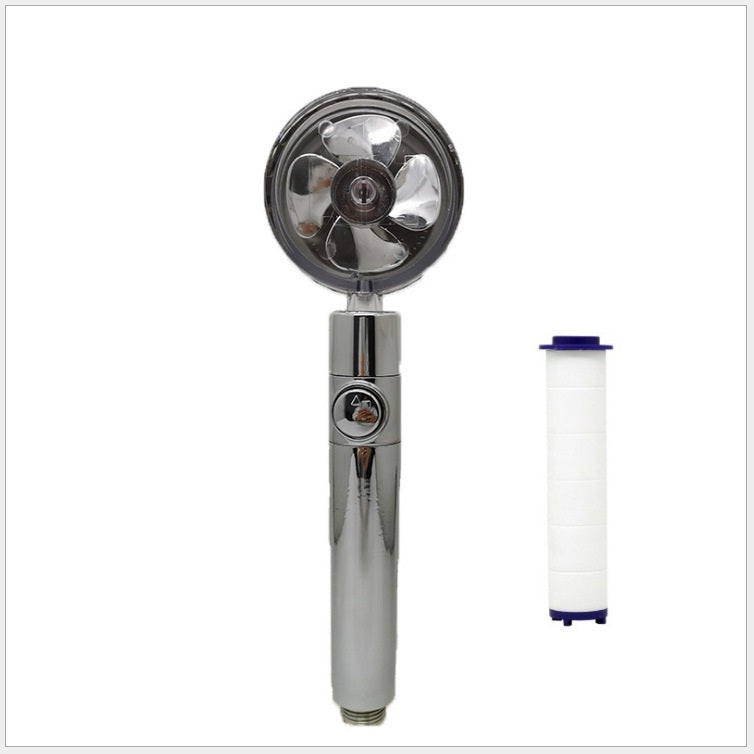 Strong Pressure Shower Head – Turbo Propeller Water Saving Handheld Spray