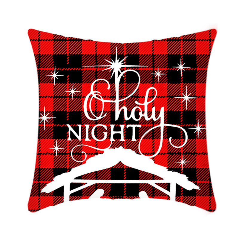 Christmas Decorative Cushion Cover Elk Santa Claus | Festive Sofa Pillow Xmas Home Decor