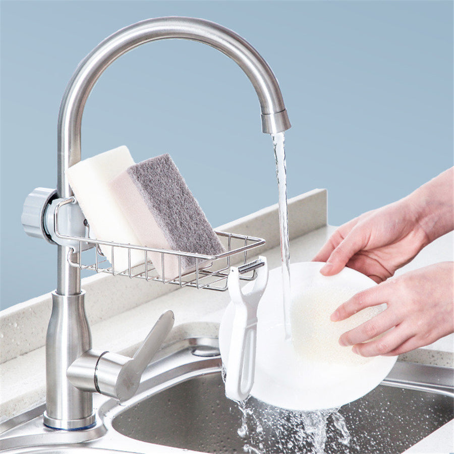 Space-Saving Sink Organizer – Adjustable Shelf for Sponge, & Soap