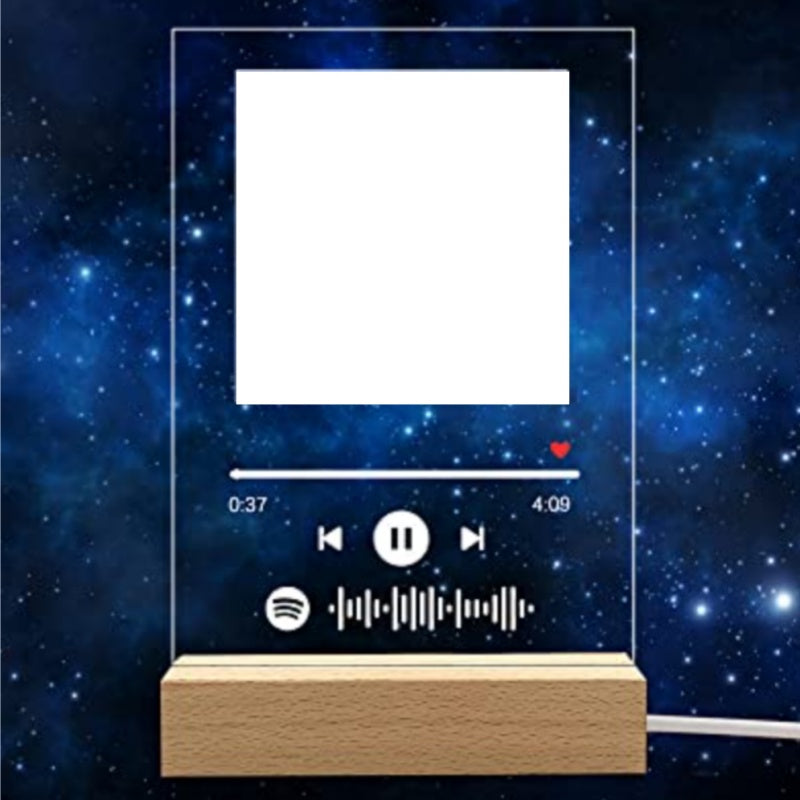 Custom Photo Music Night Light Frame – Personalized Album Cover LED Lamp Gift