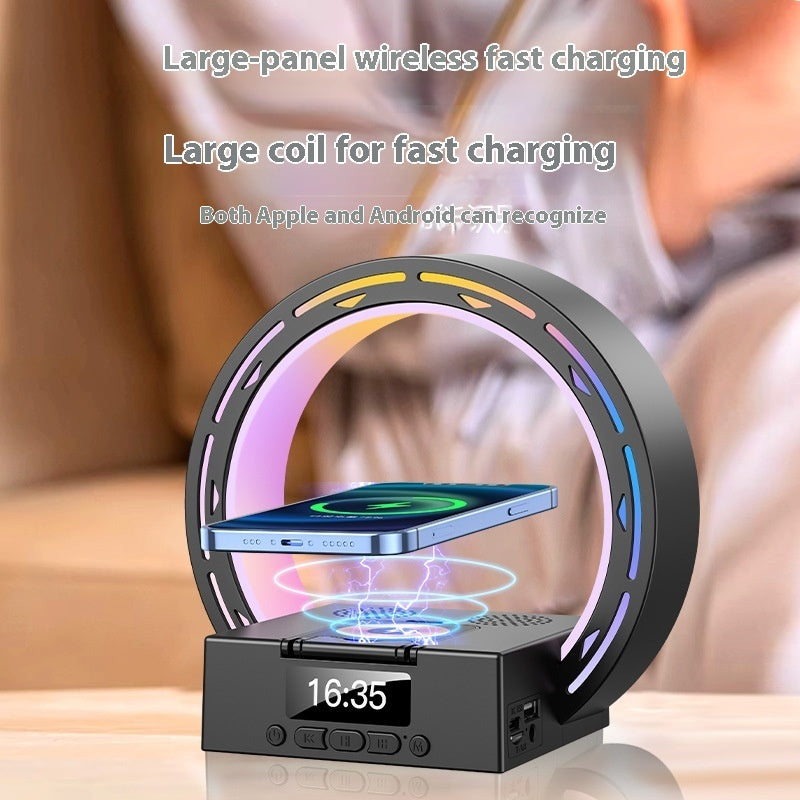 Smart Bedside Light with Speaker – Wireless Charger, Alarm Clock & LED Lamp