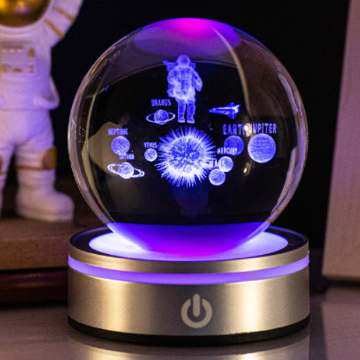 Colorful LED Crystal Ball Night Light – 3D Illusion Table Lamp Home Decor