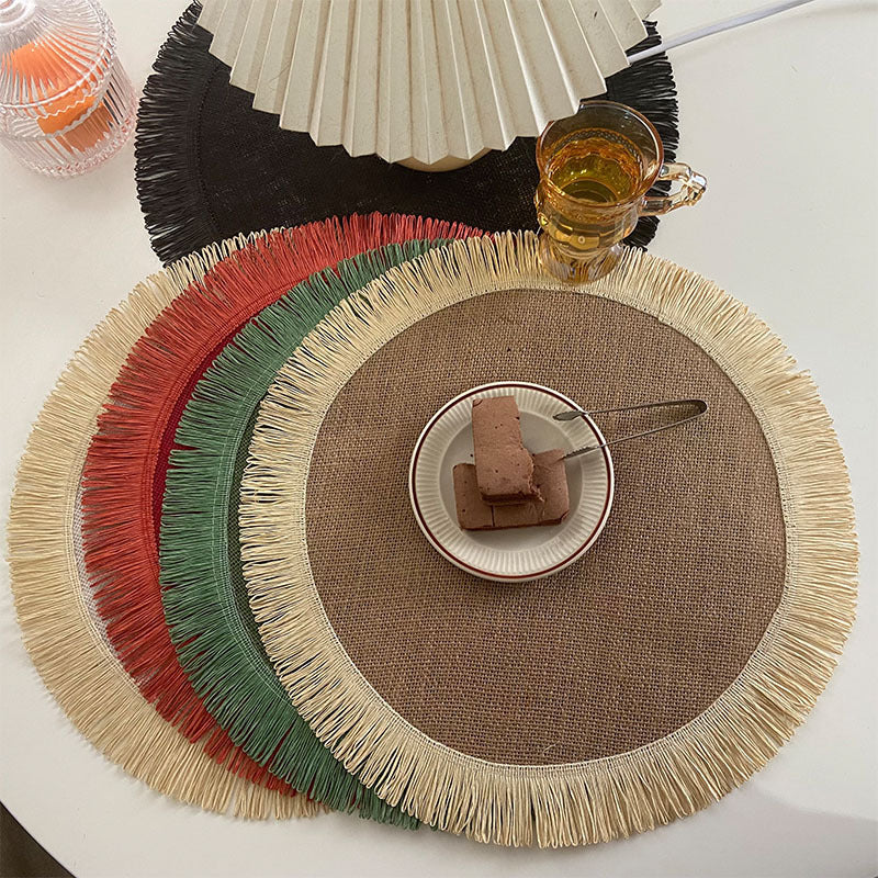Handcrafted Jute Table Placemats – Tassel Boho Dining Mats | Natural Home Decor