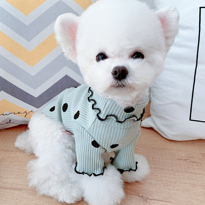 Dog Winter Turtleneck Shirt – Soft Dot Pet Clothing for Warm Comfort
