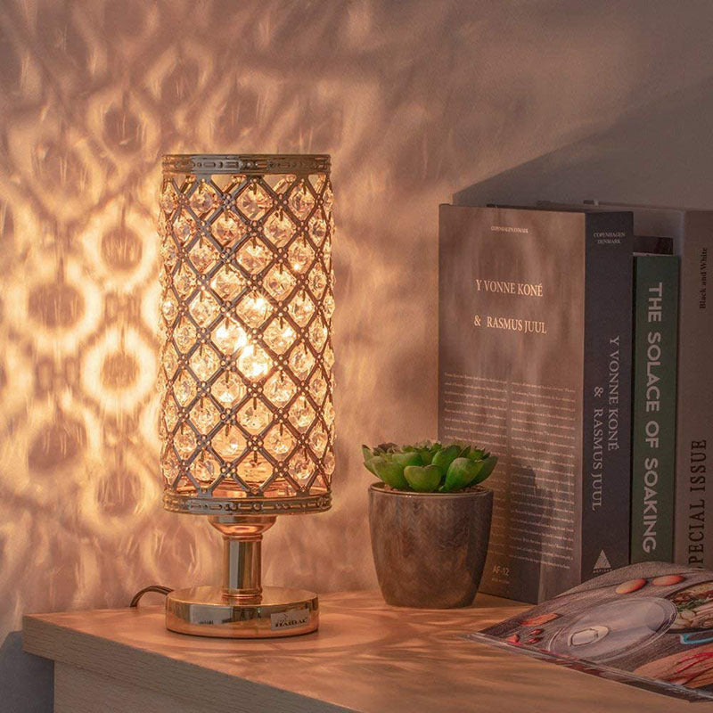 Crystal Bedside Table Lamp – Elegant Ambient Lighting for Bedroom & Living Room