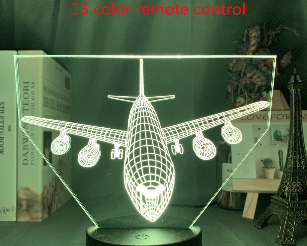 Custom Name LED Night Light – 3D Airplane Lamp for Kids Bedroom