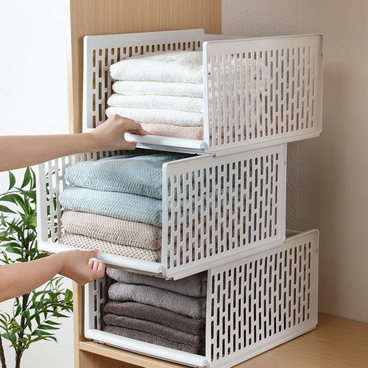 Closet Wardrobe Organizer Storage Box – Layered Partition Clothing Storage Solution