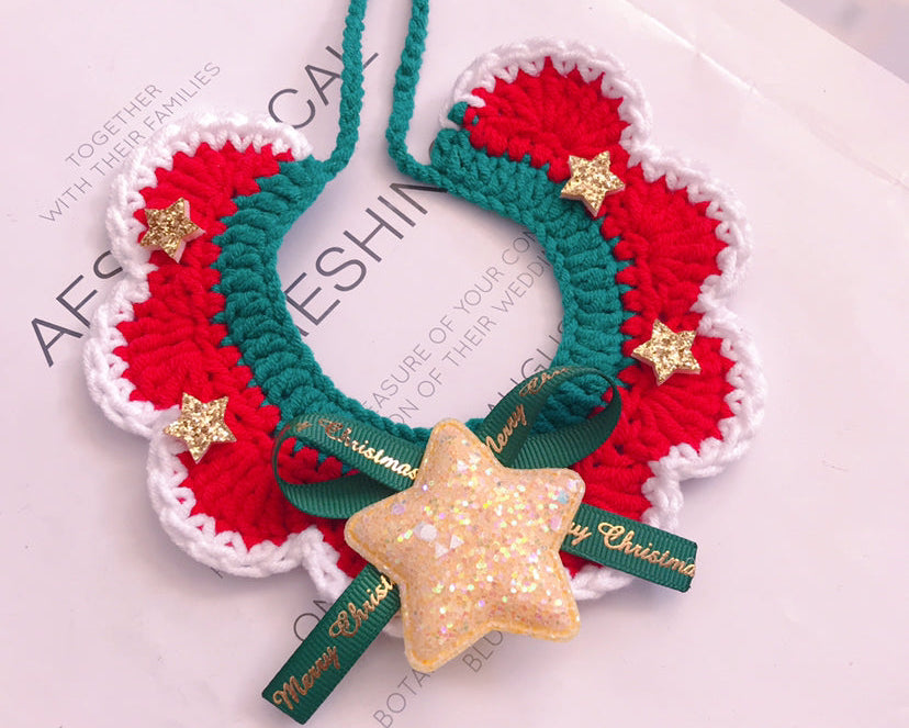 Christmas Pet Collar – Hand Woven Wool Collar for Dogs & Cats
