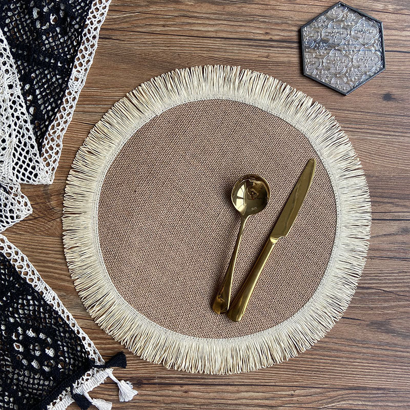 Handcrafted Jute Table Placemats – Tassel Boho Dining Mats | Natural Home Decor