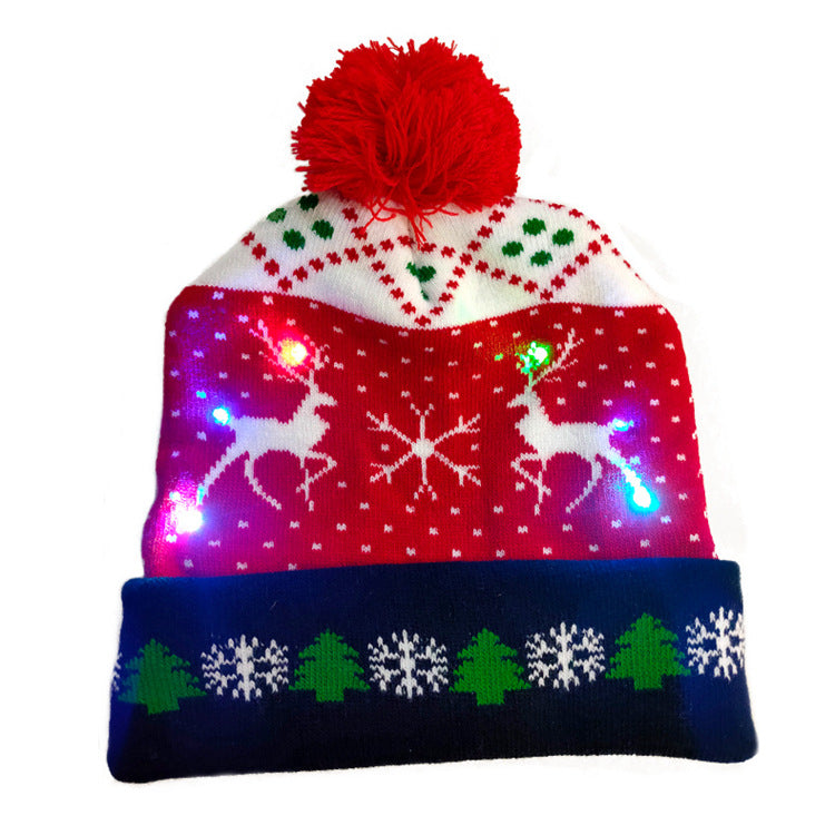 Christmas LED Knitted Hat Beanie – Light Up Festive Winter Cap for Kids Holiday Decor