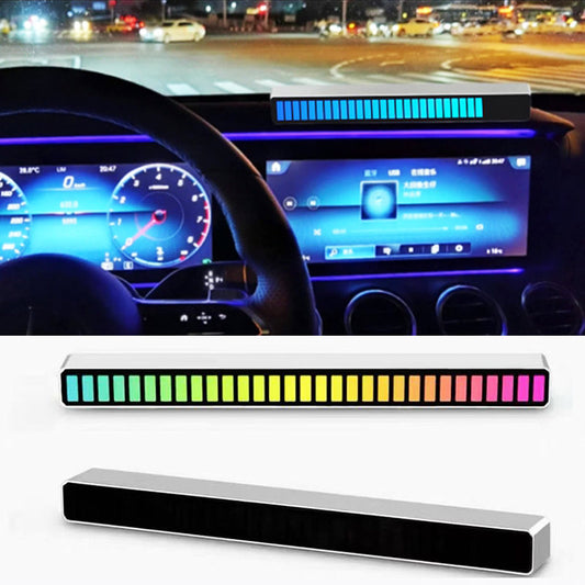 Car Interior RGB Light Bar – Music Rhythm Sound Control LED with Voice Activation & 18 Colors