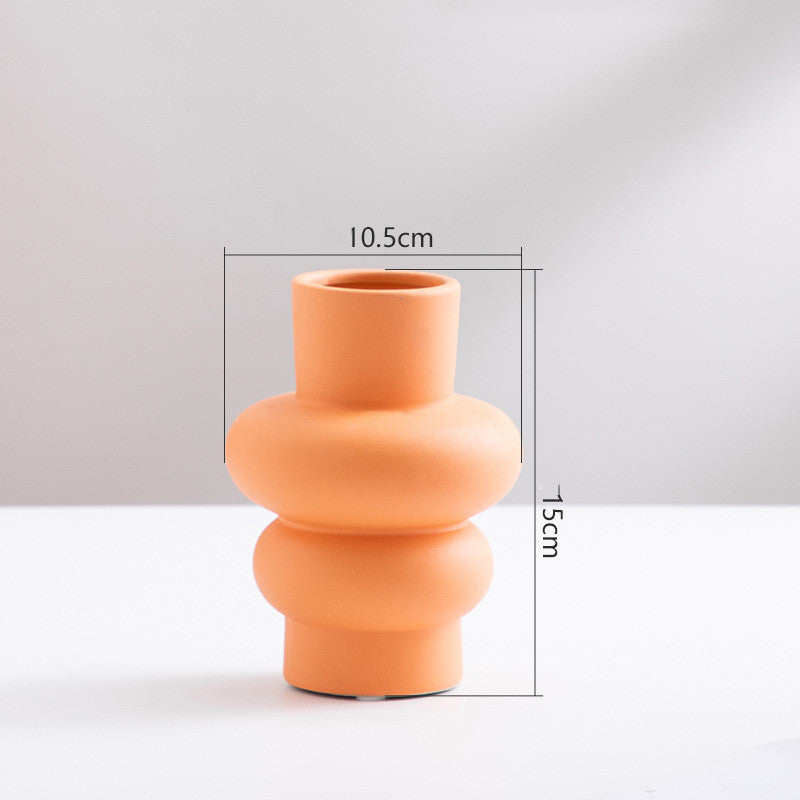 Scandinavian Style Ceramic Vase – Modern Minimalist Flower Decor for Home