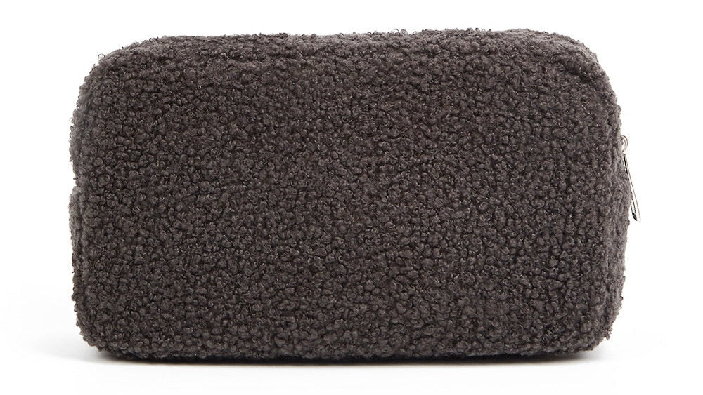 Autumn Winter Solid Color Velvet Bag – Portable Skincare & Cosmetic Organizer