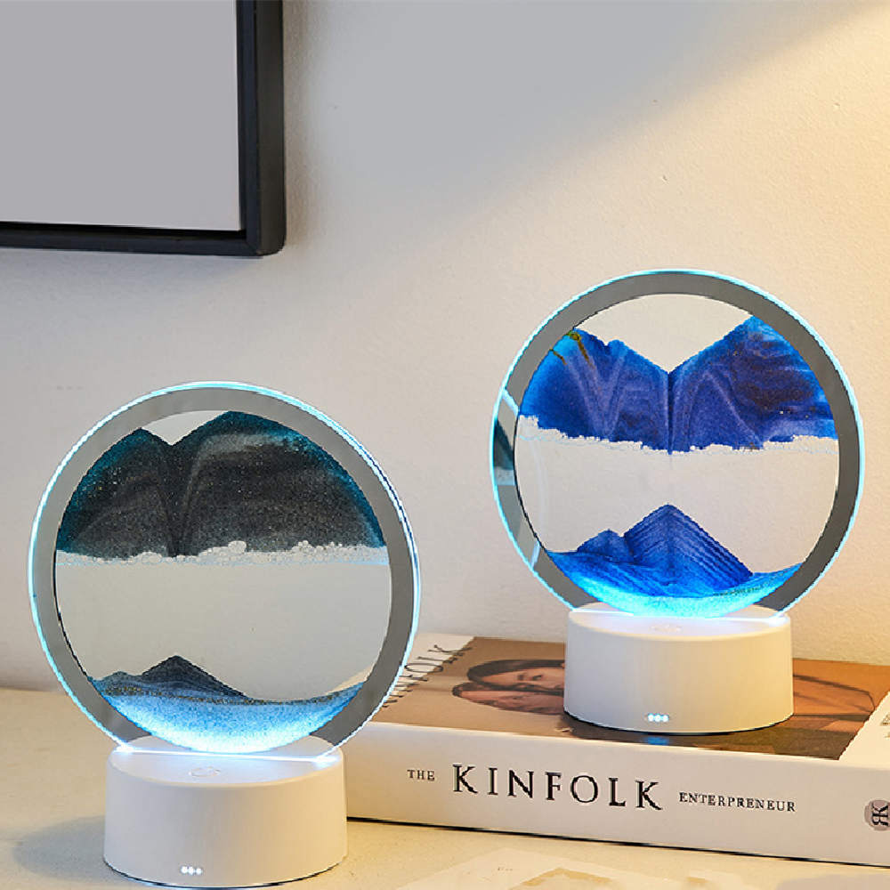 Aesthetic Quicksand Lamp LED Ambient Mood Light – Modern Decorative Desk Lamp for Bedroom & Living Room
