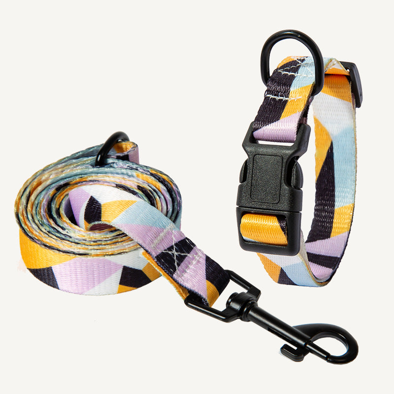 Heavy Duty Dog Collar and Leash Set Pet Walking Control Training Collar Lead
