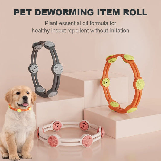 Natural Flea & Tick Collar for Dogs & Cats – Adjustable Long-Lasting Pet Insect Repellent