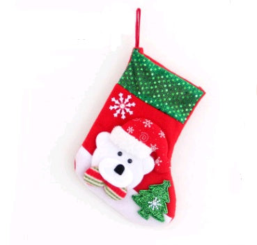 Santa Christmas Socks Hanging Bag – Festive Tree Ornament Gift Storage