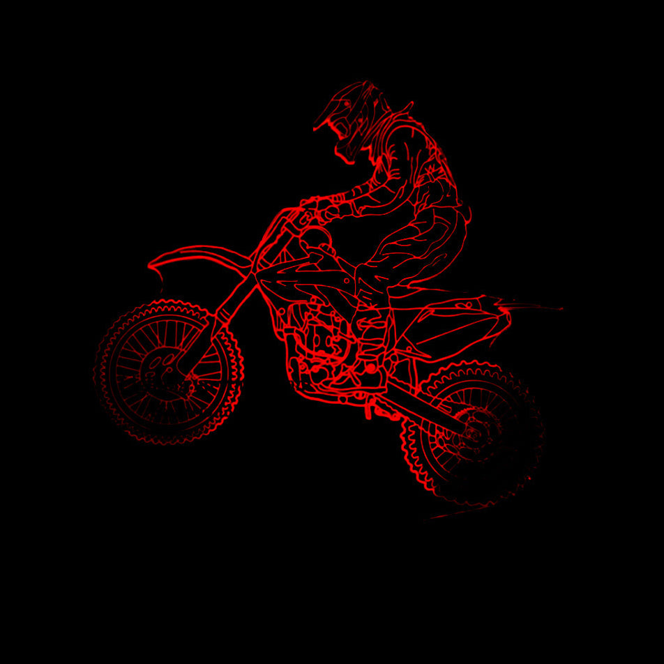3D Motorcycle LED Lamp – 7 Color Changing Desk Light with Remote & Touch Control Night Light