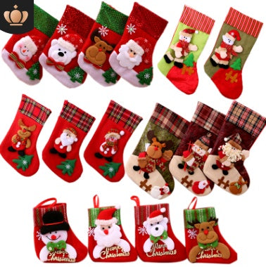 Santa Christmas Socks Hanging Bag – Festive Tree Ornament Gift Storage