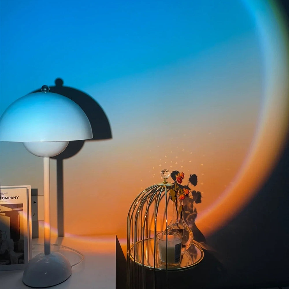 Sunset LED Projector Lamp – Ambient Mood Light for Bedroom Aesthetic Room Decoration