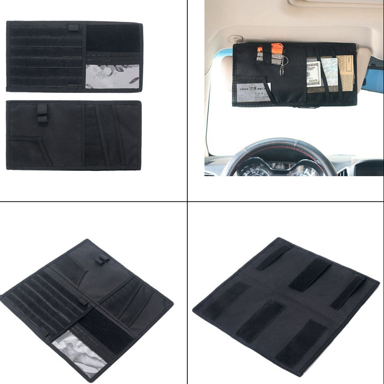 Universal Car Visor Organizer – Multi-Pocket Storage Panel for Vehicle Accessories
