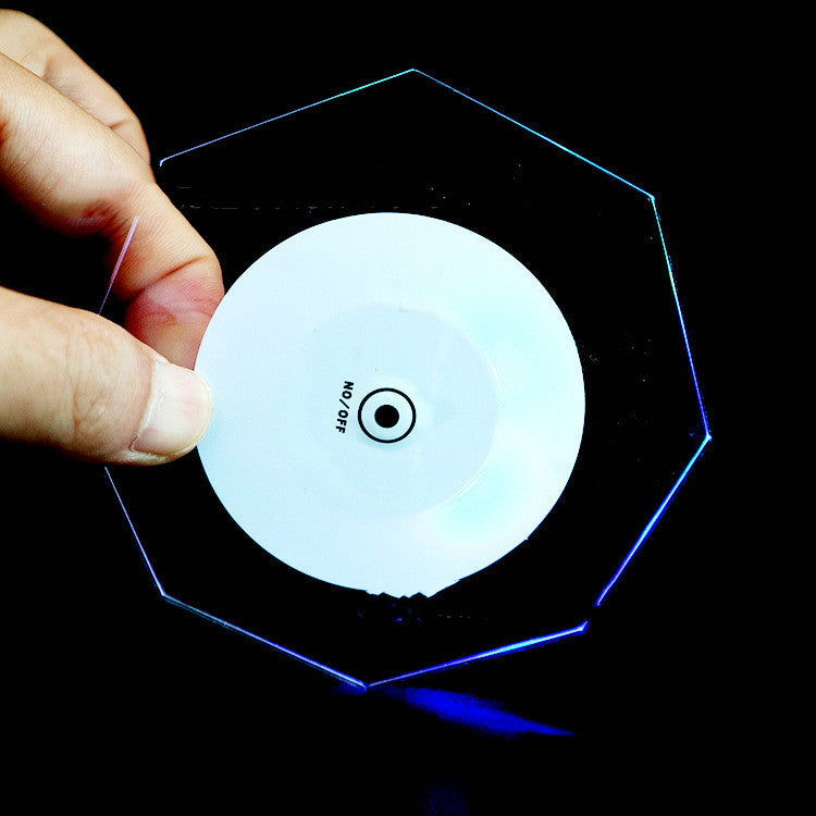 Crystal LED Glow Coaster – Light Up Drink Pad for Bar, Party, and Home Table Decor