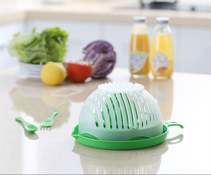 Healthy Living Salad Cutter Fruit & Vegetable Chopper – Quick Prep Kitchen Tool