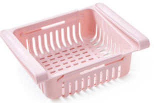 Space-Saving Fridge Storage Rack – Expandable Refrigerator Drawer Organizer Basket