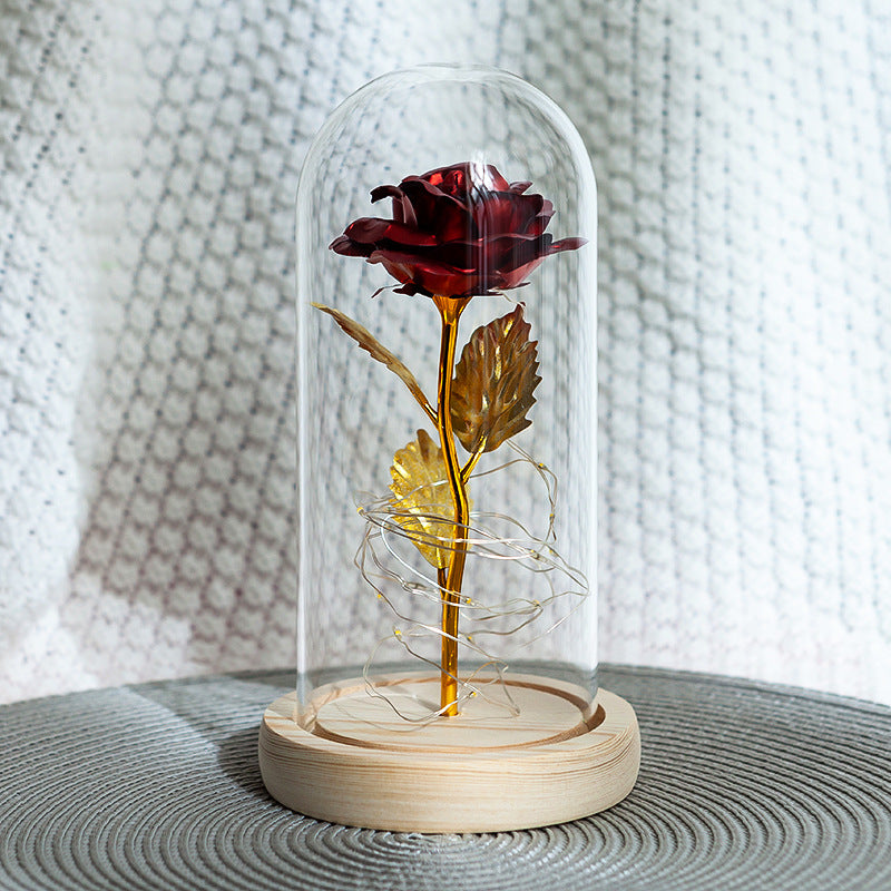 Enchanted Forever Rose LED Glass Dome – Christmas Romantic Holiday Decoration Gift
