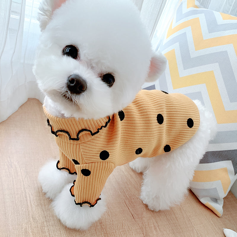 Dog Winter Turtleneck Shirt – Soft Dot Pet Clothing for Warm Comfort