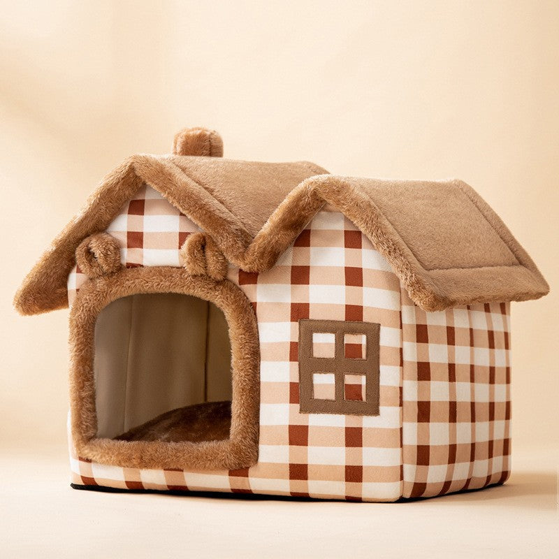 Foldable Dog House Bed – Cozy Winter Pet Bed Sofa