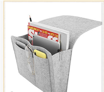 Felt Bedside Storage Organizer Bag – Anti-Slip Bed Hanging Pocket for Bedroom & Sofa Storage