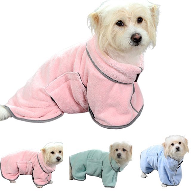 Fast Dry Pet Towel Bathrobe – Super Absorbent Microfiber Dog & Cat Grooming Dry Wrap
