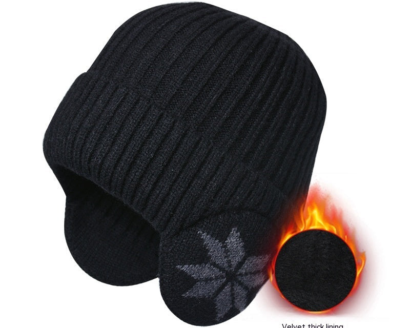 Thermal Woolen Winter Hat for Men – Fleece‑Lined, Thick & Cozy Beanie